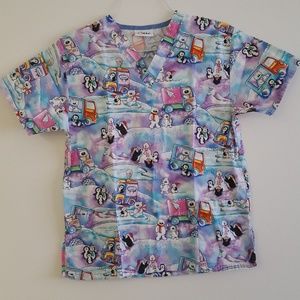 Penguin Scrub Top Size Medium
